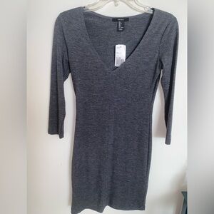 FOREVER 21 WORK OFFICE DRESS NWT SMALL HEATHER GRAY